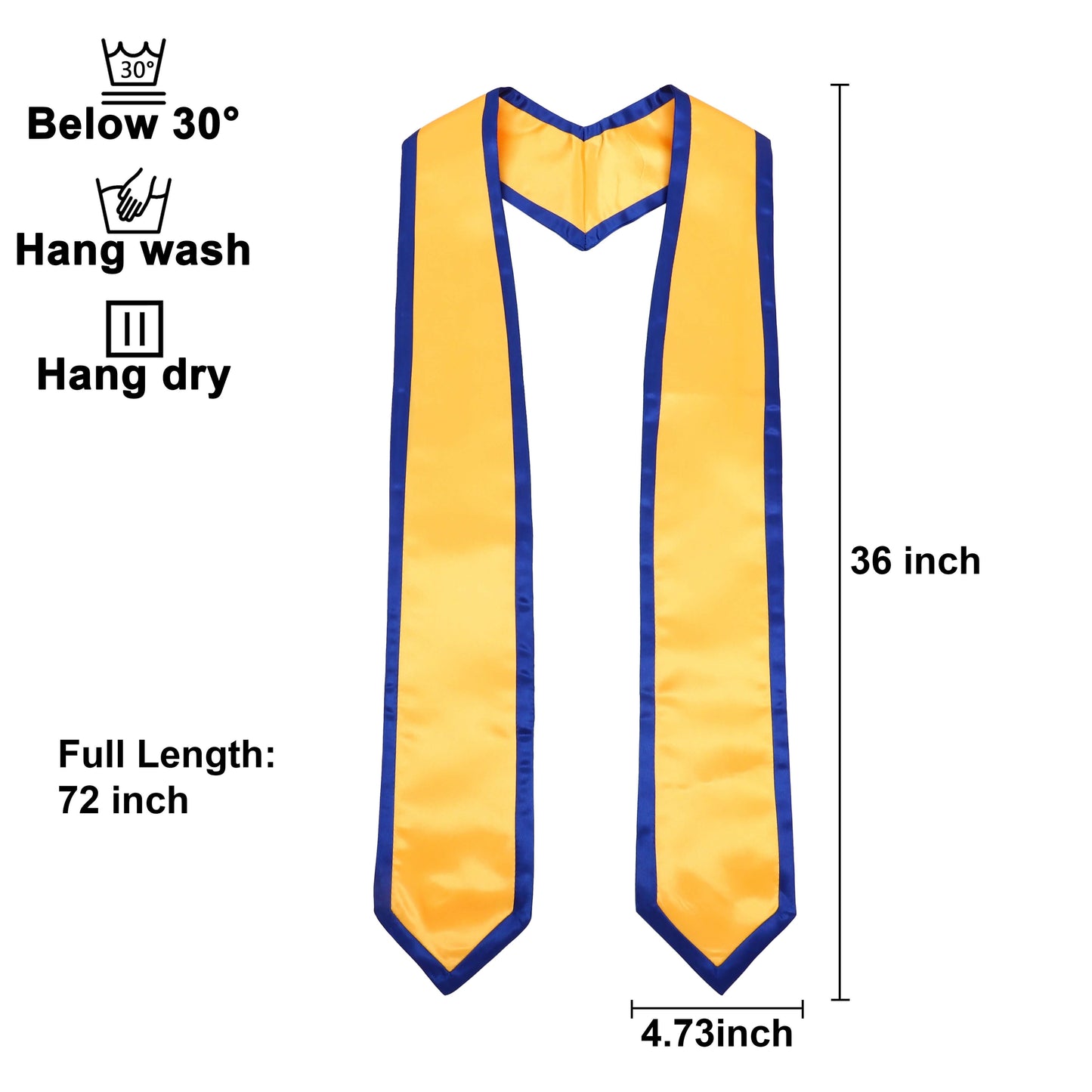 Newrara 10PCS Graduation Honor Stole with Classic Pointed Ends and Trim 72''