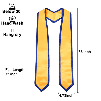 Newrara 10PCS Graduation Honor Stole with Classic Pointed Ends and Trim 72''