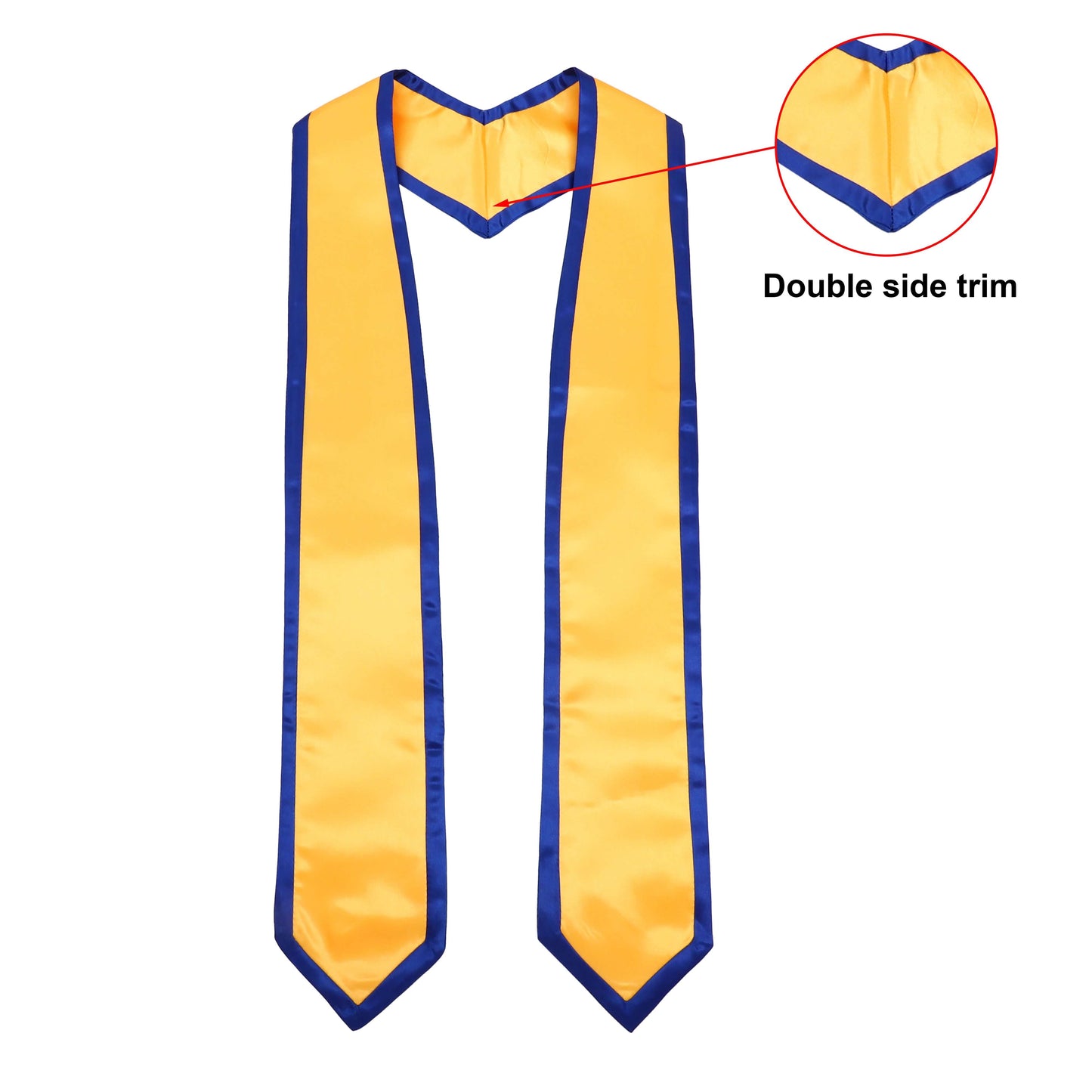 Newrara 10PCS Graduation Honor Stole with Classic Pointed Ends and Trim 72''