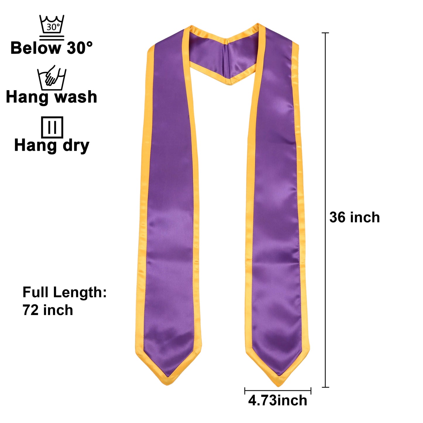 Newrara 10PCS Graduation Honor Stole with Classic Pointed Ends and Trim 72''