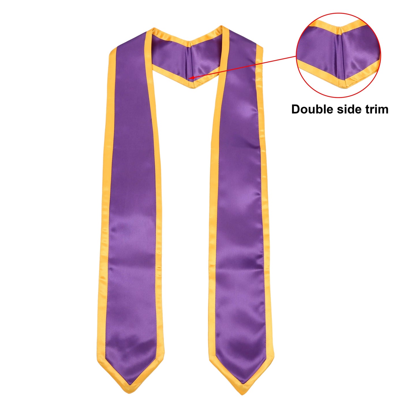 Newrara 10PCS Graduation Honor Stole with Classic Pointed Ends and Trim 72''