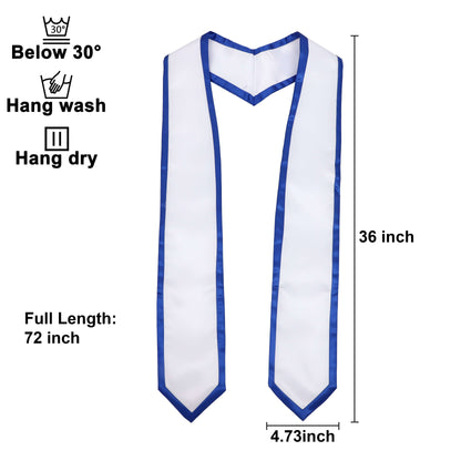 Newrara 10PCS Graduation Honor Stole with Classic Pointed Ends and Trim 72'' showcasing durable satin material and elegant design.