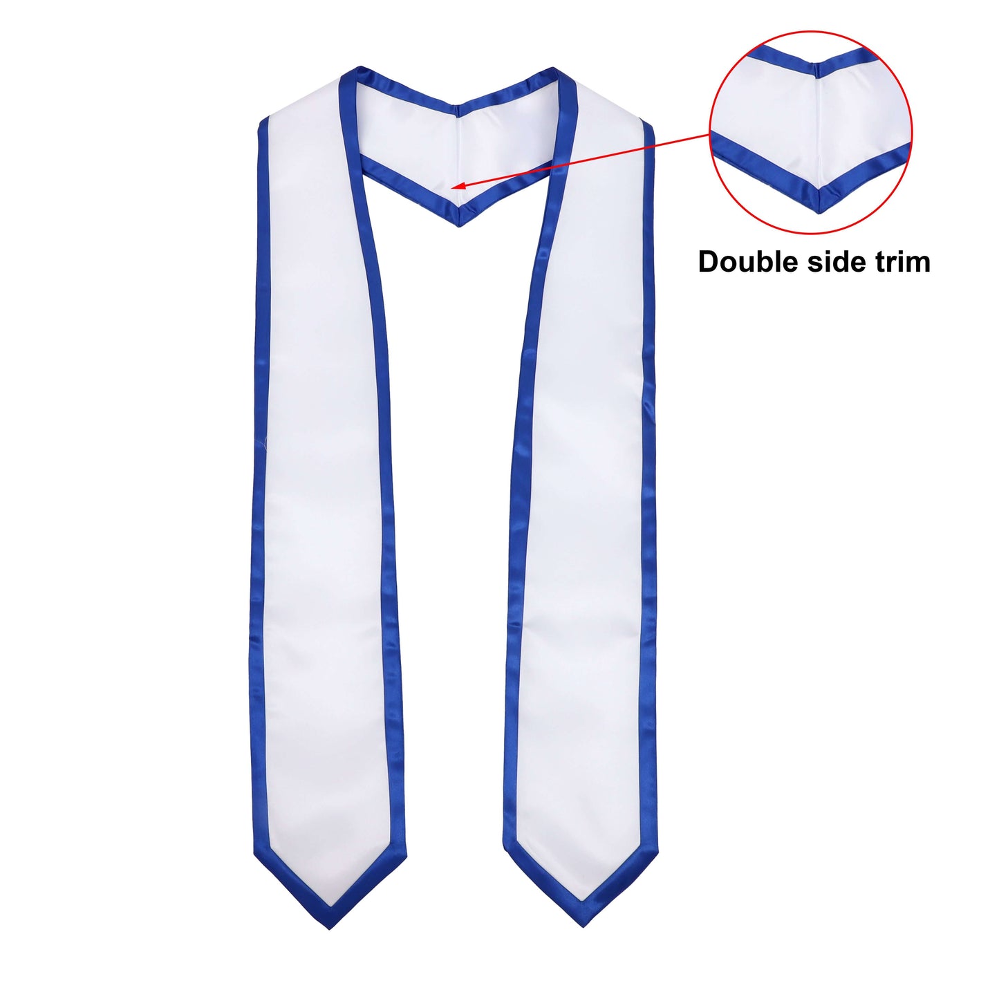 Newrara 10PCS Graduation Honor Stole with Classic Pointed Ends and Trim 72'' featuring double side trim design.