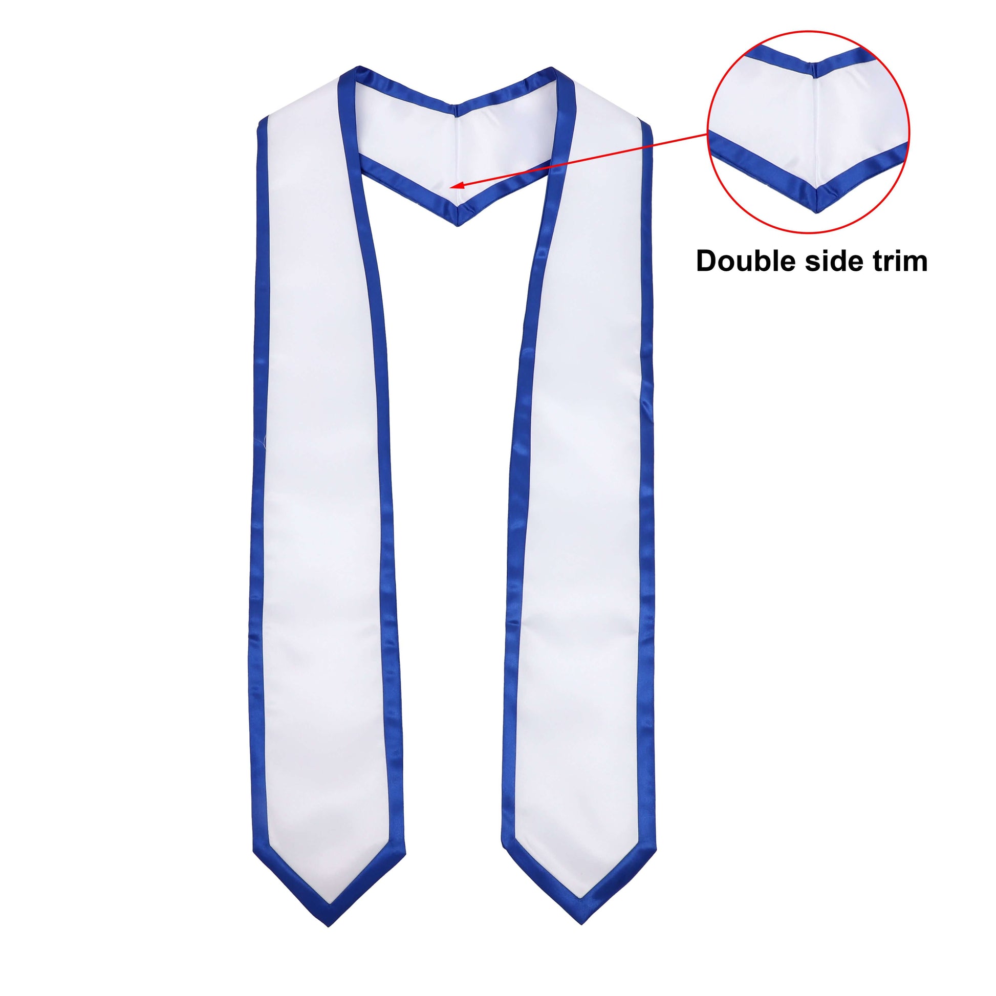 Newrara 10PCS Graduation Honor Stole with Classic Pointed Ends and Trim 72'' featuring double side trim design.