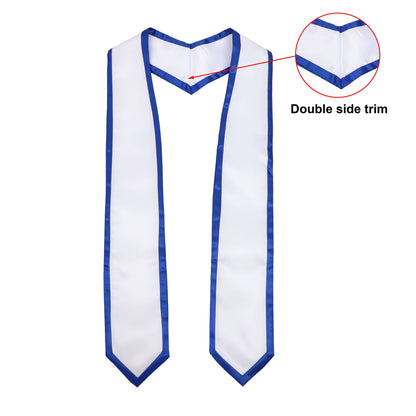 Newrara 10PCS Graduation Honor Stole with Classic Pointed Ends and Trim 72'' featuring double side trim design.