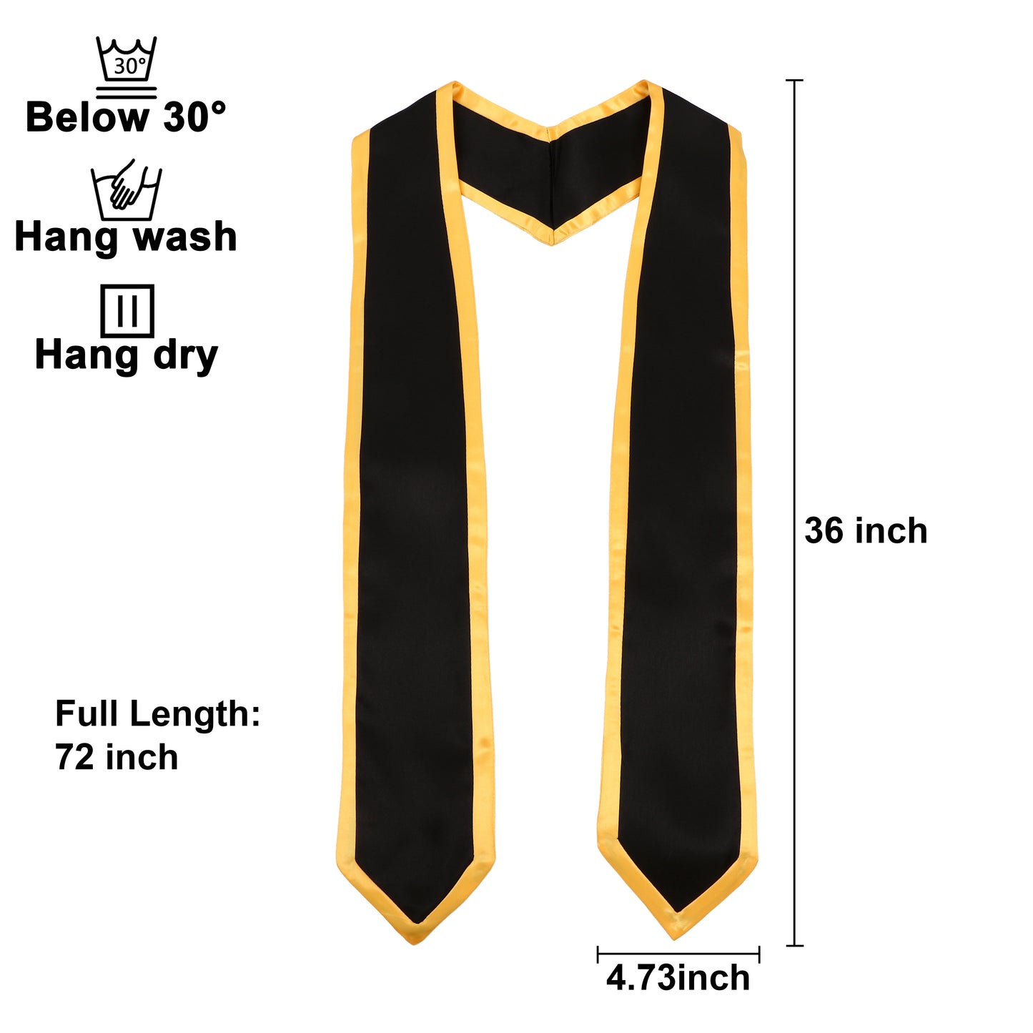 Newrara 10PCS Graduation Honor Stole with Classic Pointed Ends and Trim 72''