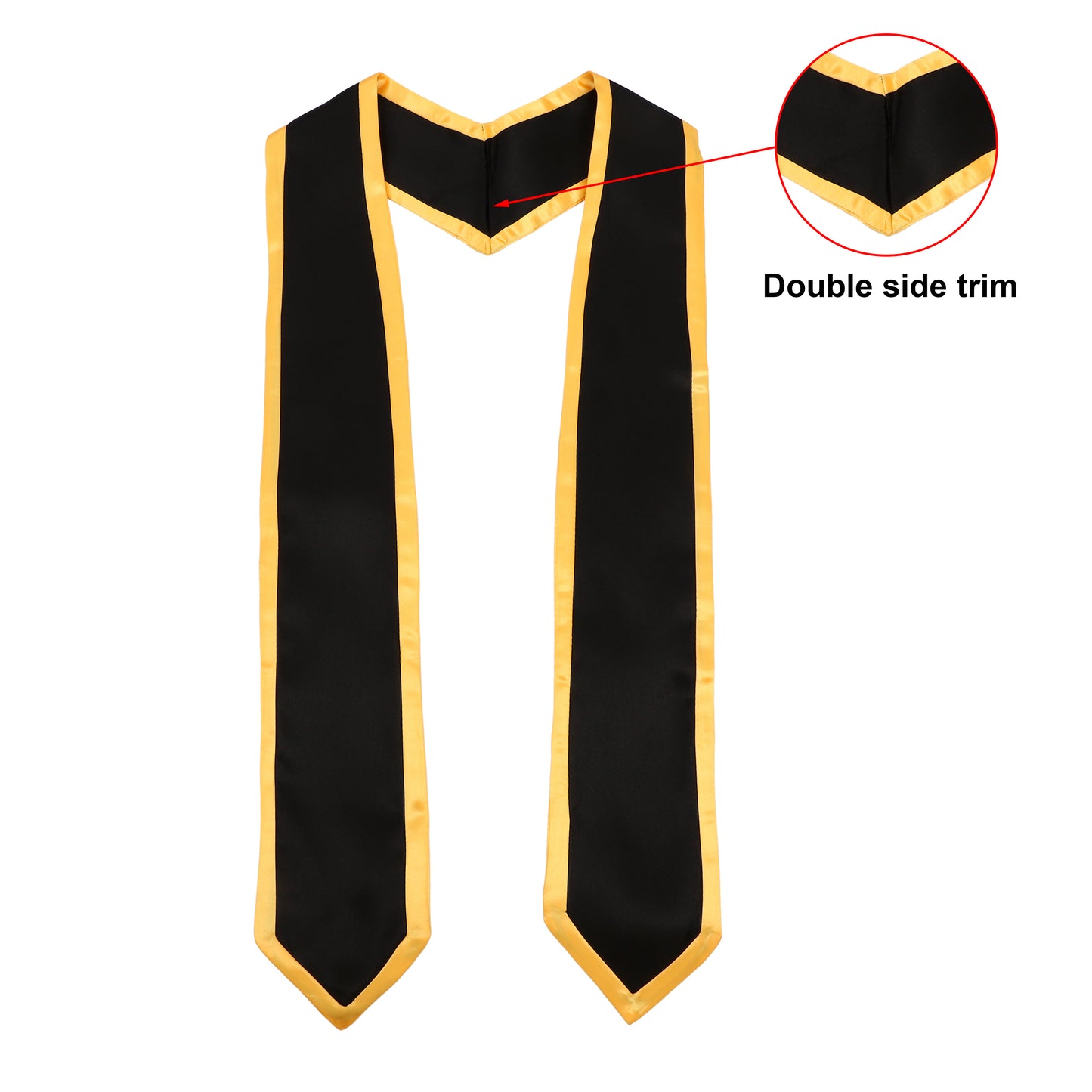 Newrara 10PCS Graduation Honor Stole with Classic Pointed Ends and Trim 72''