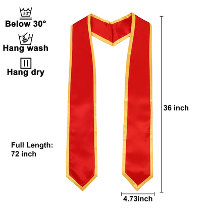 Newrara 10PCS Graduation Honor Stole with Classic Pointed Ends and Trim 72''