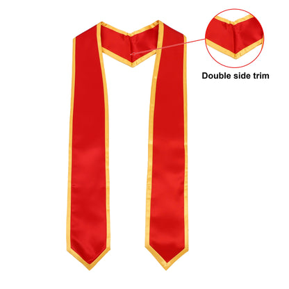Newrara 10PCS Graduation Honor Stole with Classic Pointed Ends and Trim 72''