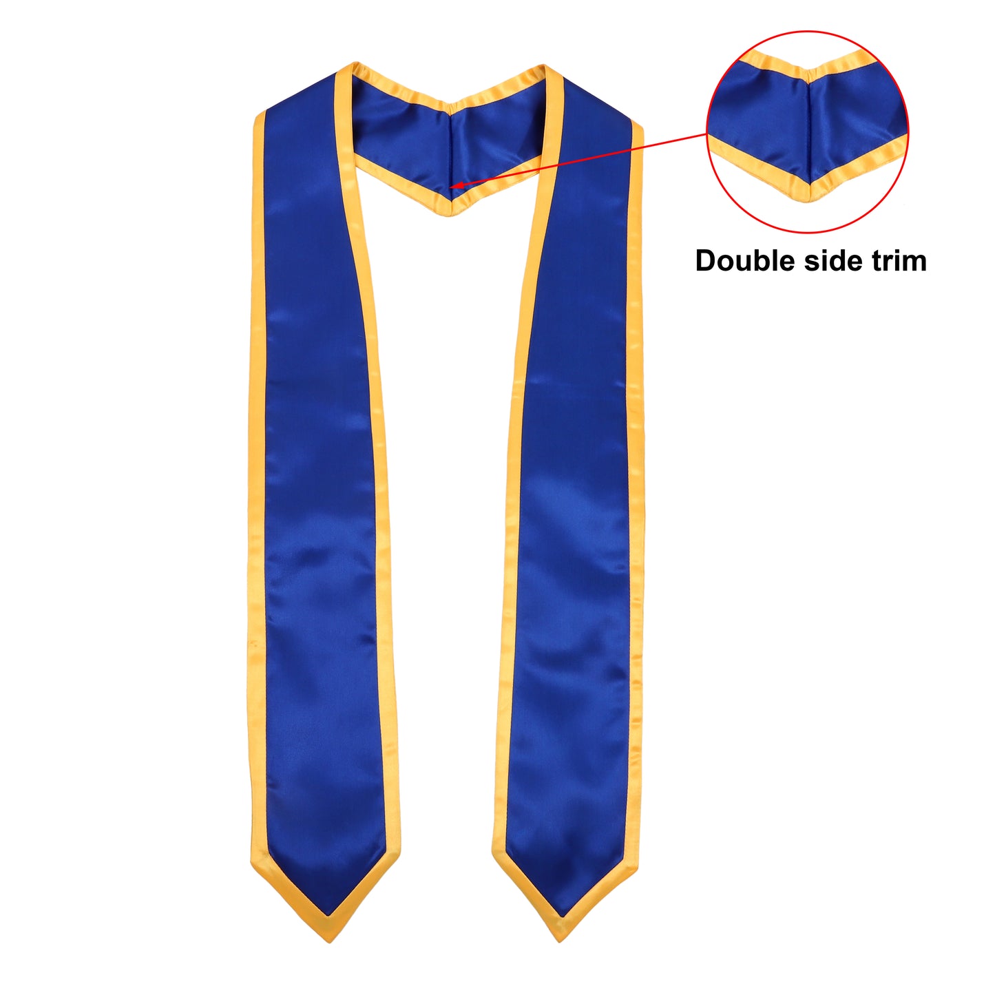 Newrara 10PCS Graduation Honor Stole with Classic Pointed Ends and Trim 72''