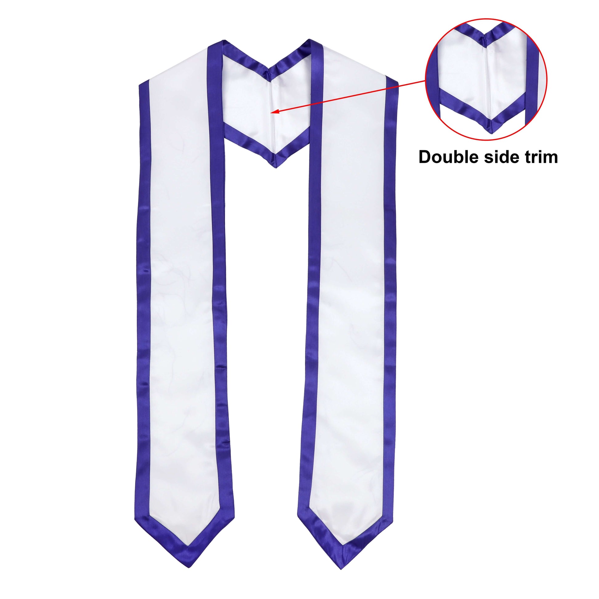 Newrara 10PCS Graduation Honor Stole with Classic Pointed Ends and Trim 72'' featuring double side trim detail.