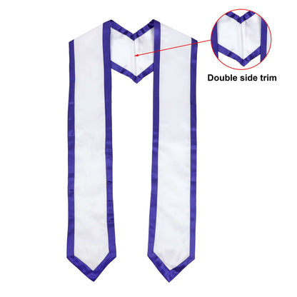 Newrara 10PCS Graduation Honor Stole with Classic Pointed Ends and Trim 72'' featuring double side trim detail.