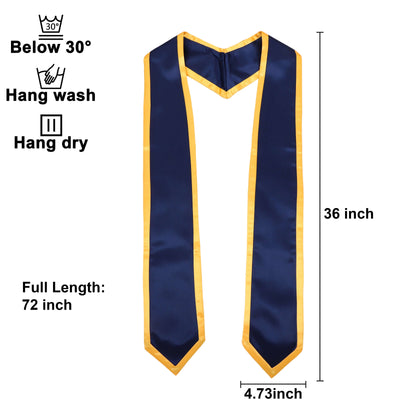 Newrara 10PCS Graduation Honor Stole with Classic Pointed Ends and Trim 72''