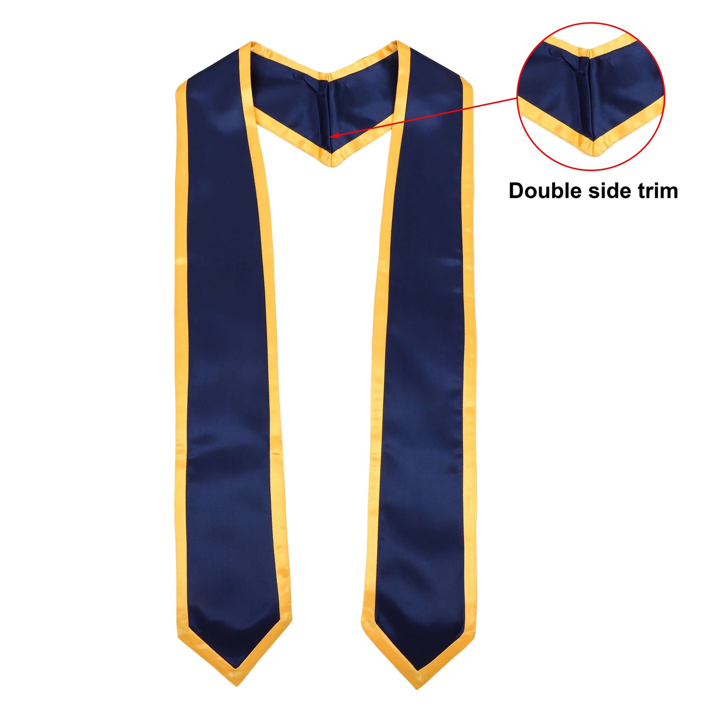 Newrara 10PCS Graduation Honor Stole with Classic Pointed Ends and Trim 72''