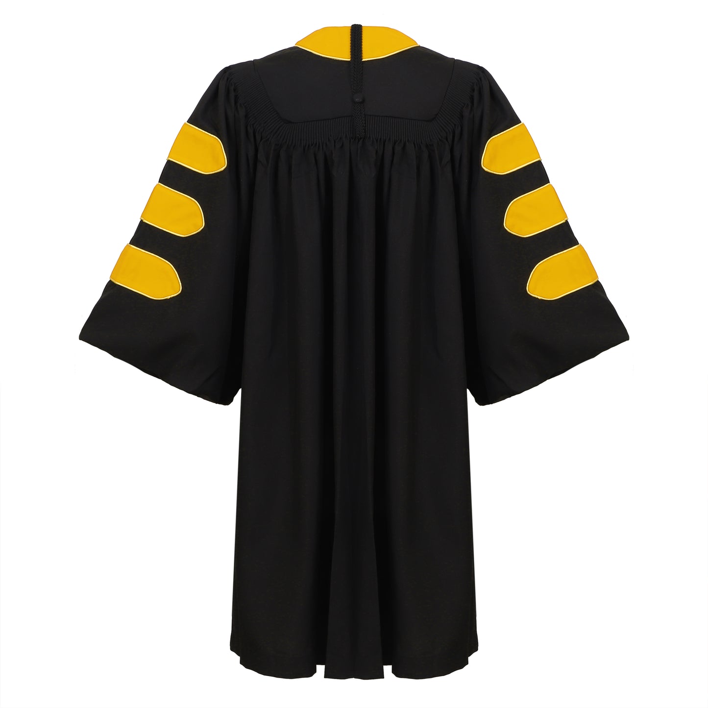 Newrara Deluxe Doctoral Graduation Gown with Velvet and Gold Piping