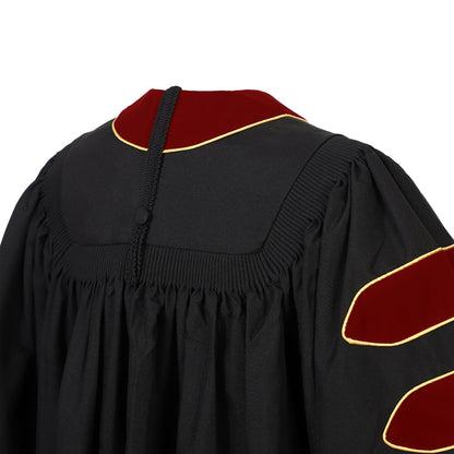 Newrara Deluxe Doctoral Set–Gown,8-sided Tam & Hood for PhD Graduation Ceremony