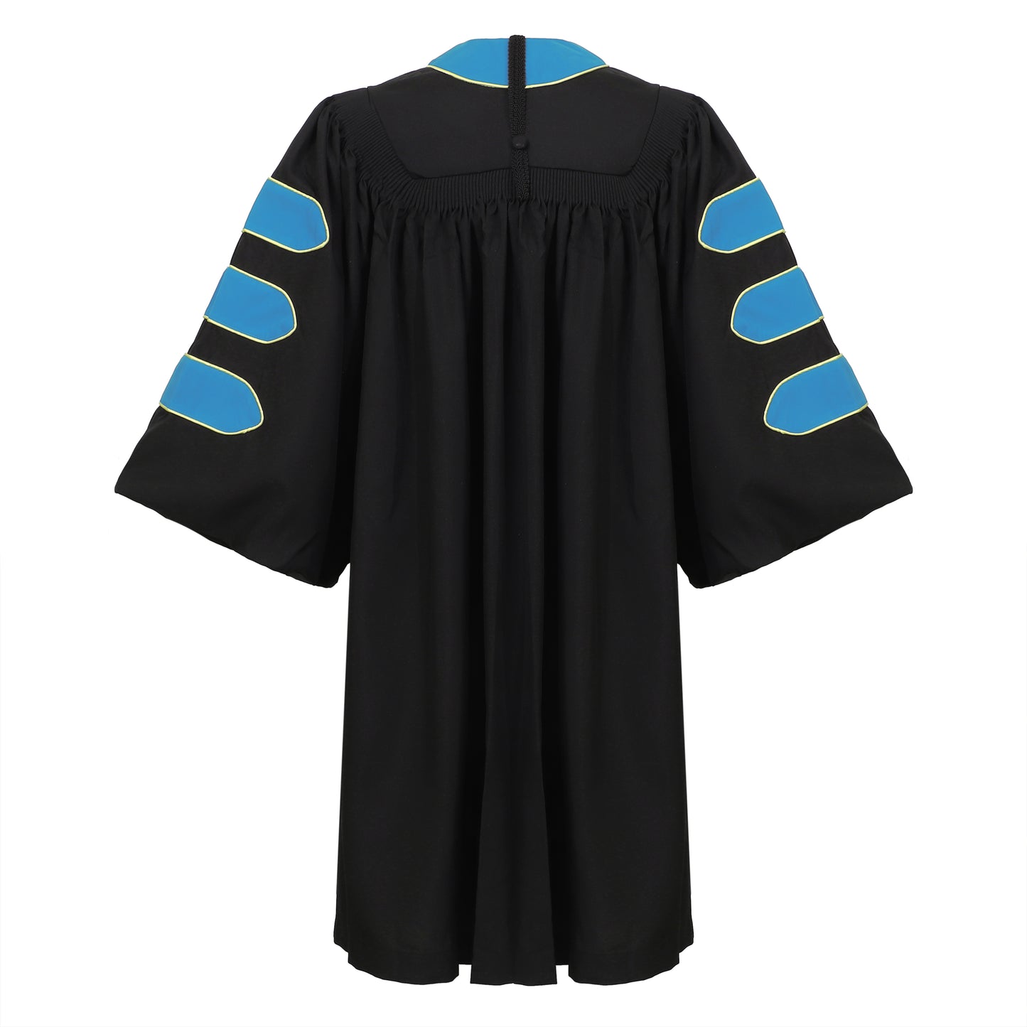 Newrara Deluxe Doctoral Graduation Gown with Velvet and Gold Piping