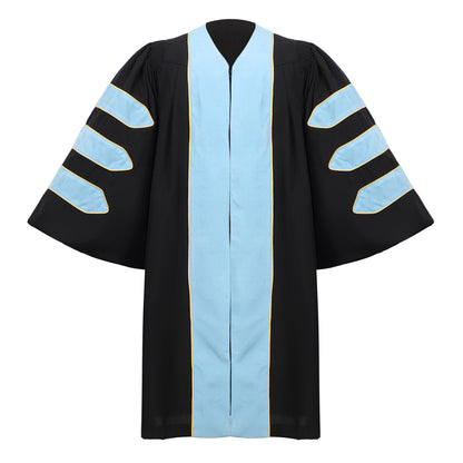 Newrara Deluxe Doctoral Graduation Gown with Velvet and Gold Piping