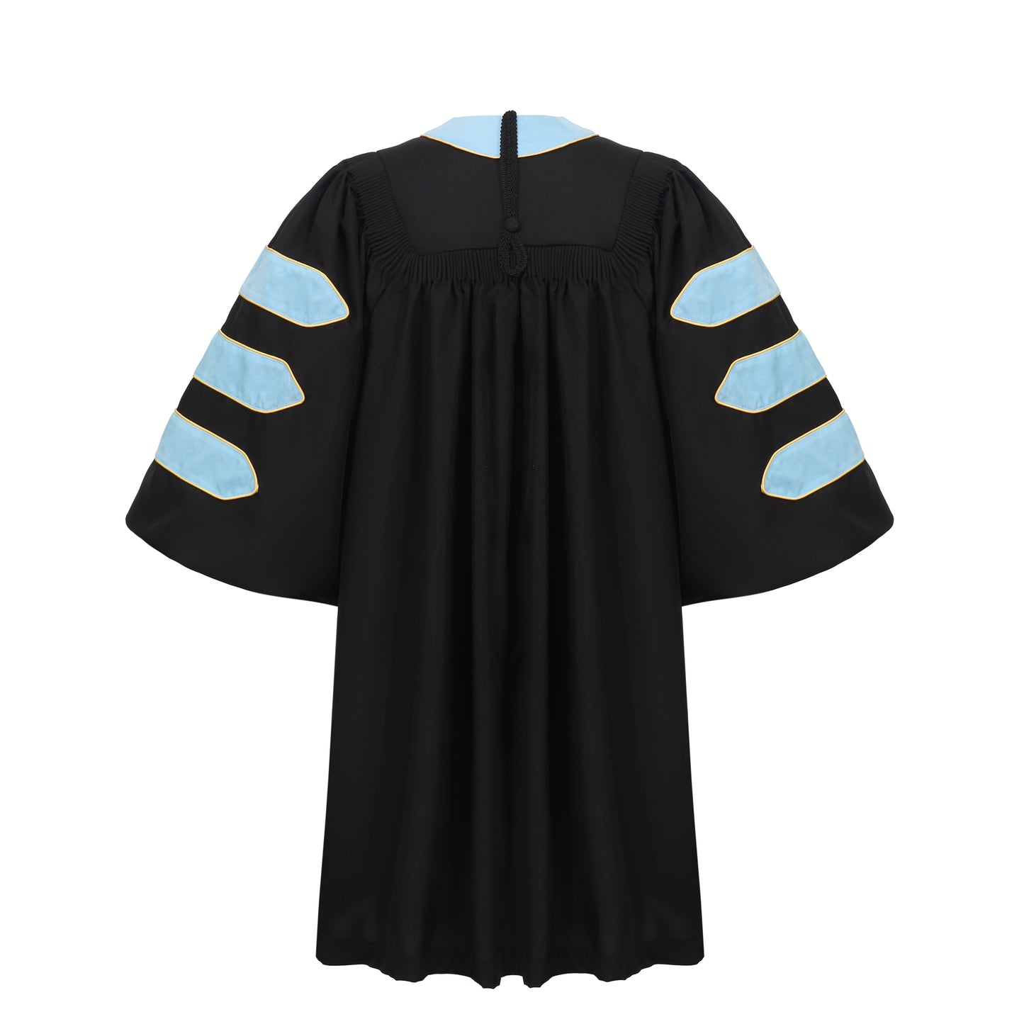 Newrara Deluxe Doctoral Graduation Gown with Velvet and Gold Piping