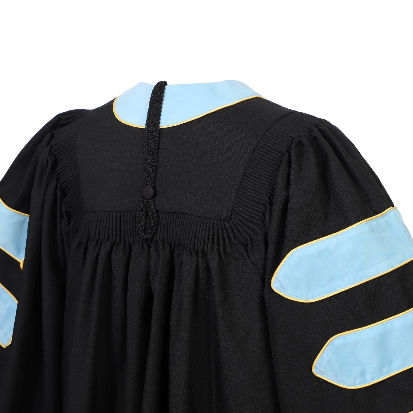 Newrara Deluxe Doctoral Graduation Gown with Velvet and Gold Piping