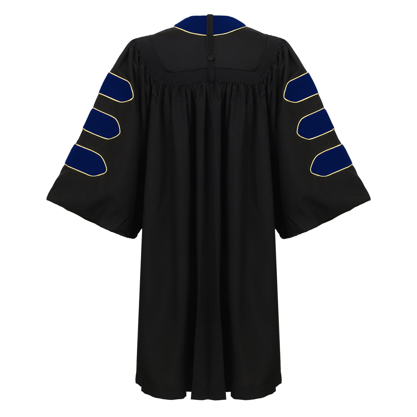 Newrara Deluxe Doctoral Graduation Gown with Velvet and Gold Piping
