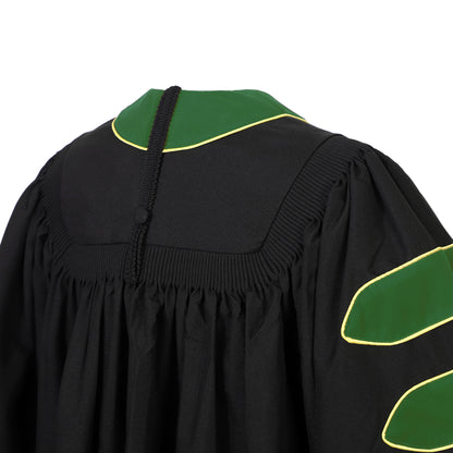 Newrara Deluxe Doctoral Graduation Gown with Velvet and Gold Piping