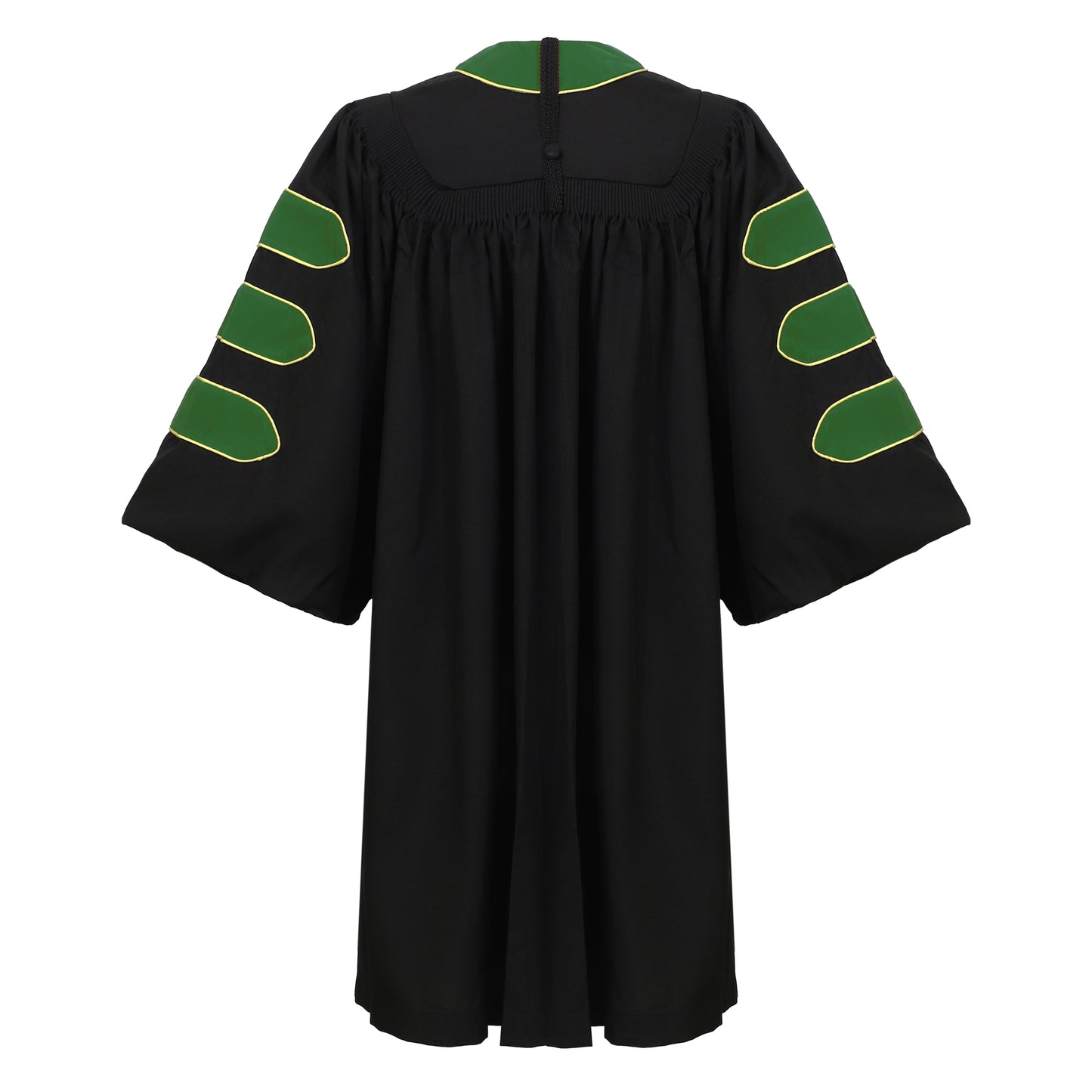 Newrara Deluxe Doctoral Graduation Gown with Velvet and Gold Piping