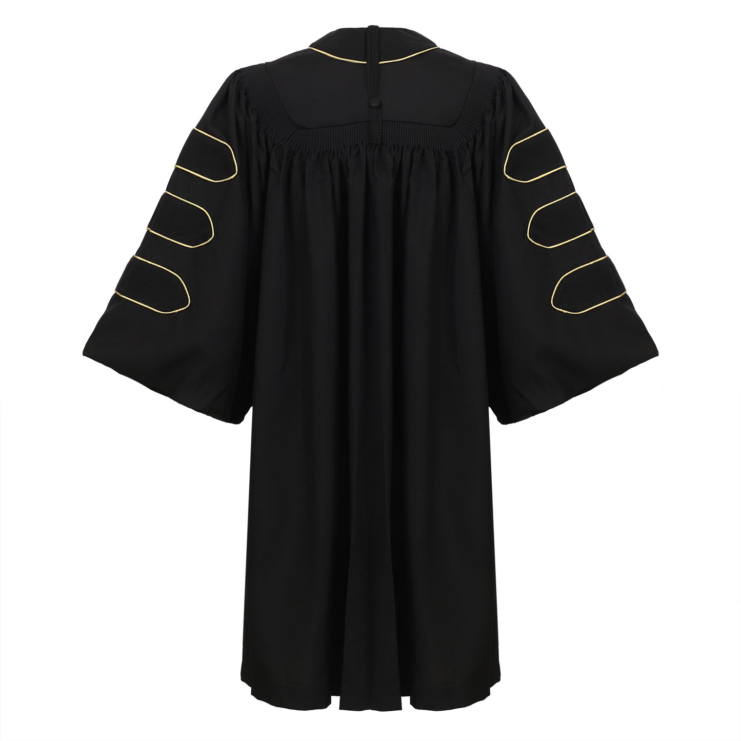 Newrara Deluxe Doctoral Graduation Gown with Velvet and Gold Piping