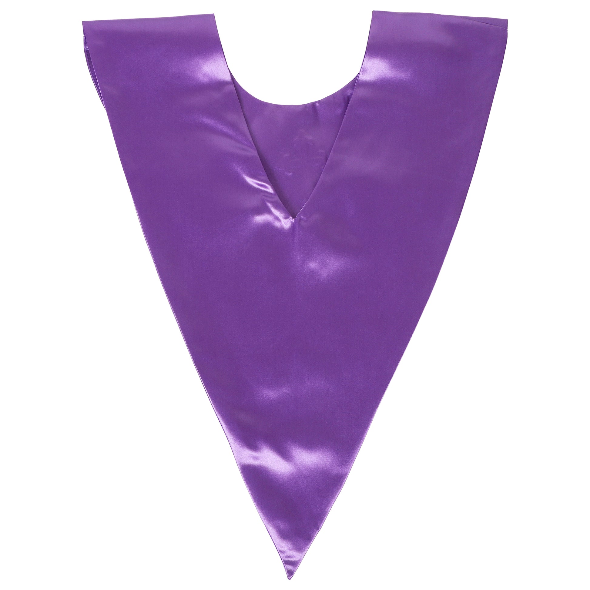 Back view of V-shape choir stole with embroidered cross