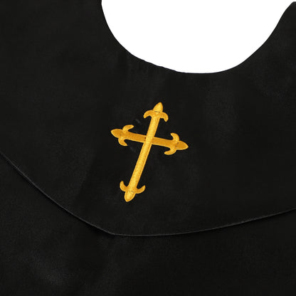Precision stitching on V-shaped church choir stole