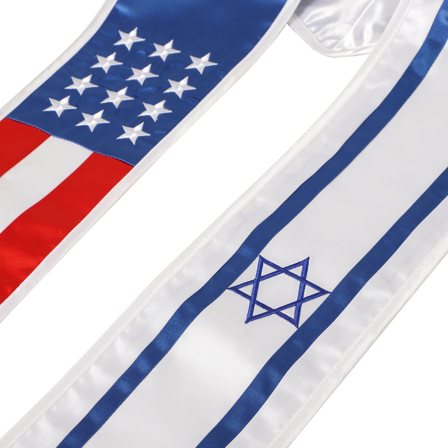 Newrara Unisex National Flag Graduation Stole Embroidery Sash 72''