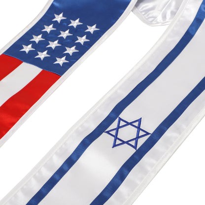 Newrara Unisex National Flag Graduation Stole Embroidery Sash 72''