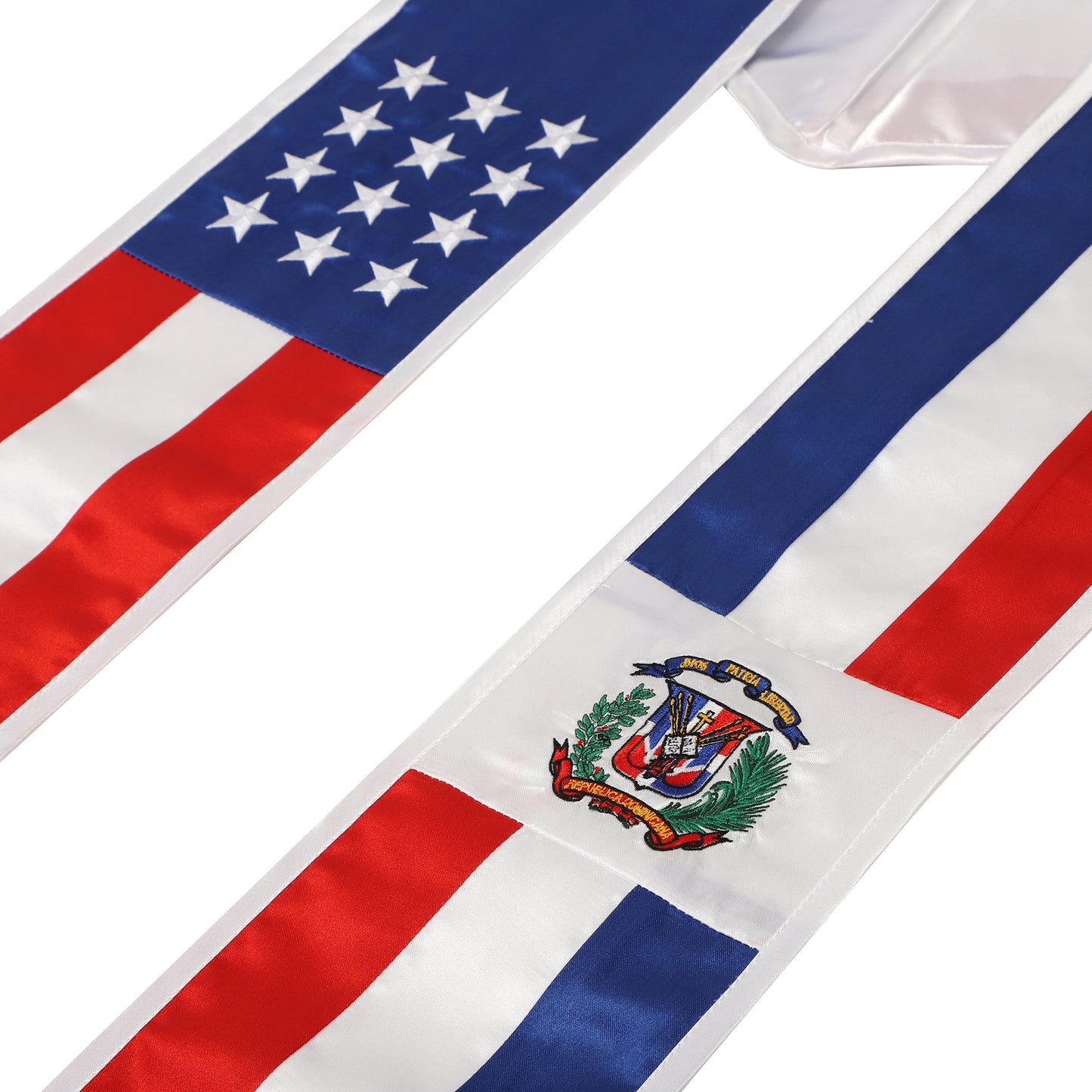Newrara Unisex National Flag Graduation Stole Embroidery Sash 72''