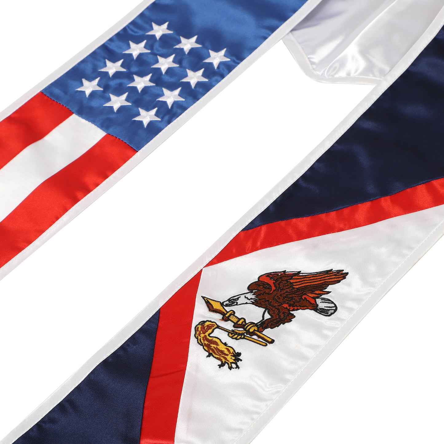 Newrara Unisex National Flag Graduation Stole Embroidery Sash 72''