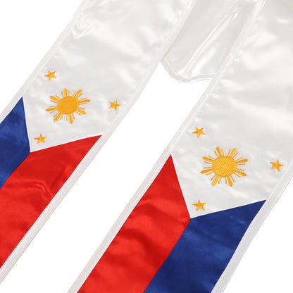 Newrara Unisex National Flag Graduation Stole Embroidery Sash 72''