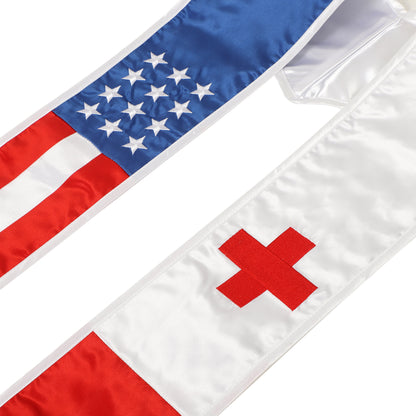 Newrara Unisex National Flag Graduation Stole Embroidery Sash 72''