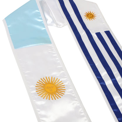 Newrara Unisex National Flag Graduation Stole Embroidery Sash 72''