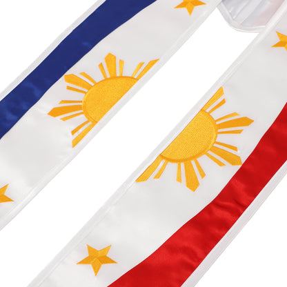 Newrara Unisex National Flag Graduation Stole Embroidery Sash 72''