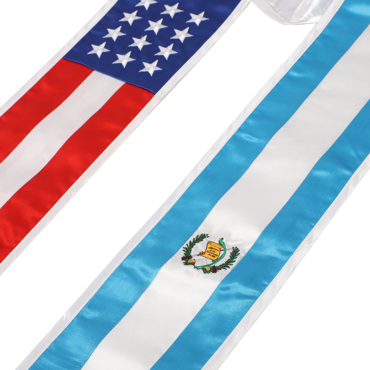 Newrara Unisex National Flag Graduation Stole Embroidery Sash 72''