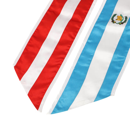 Newrara Unisex National Flag Graduation Stole Embroidery Sash 72''