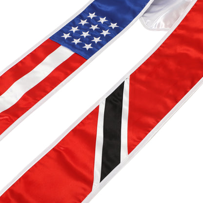 Newrara Unisex National Flag Graduation Stole Embroidery Sash 72''