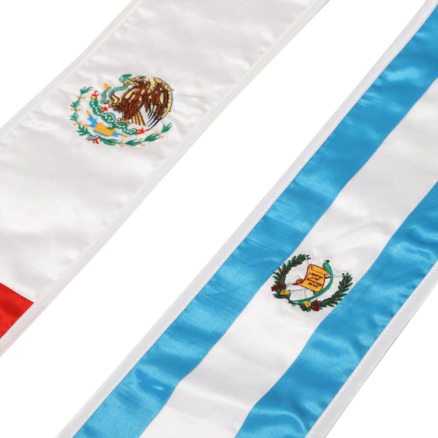 Newrara Unisex National Flag Graduation Stole Embroidery Sash 72''