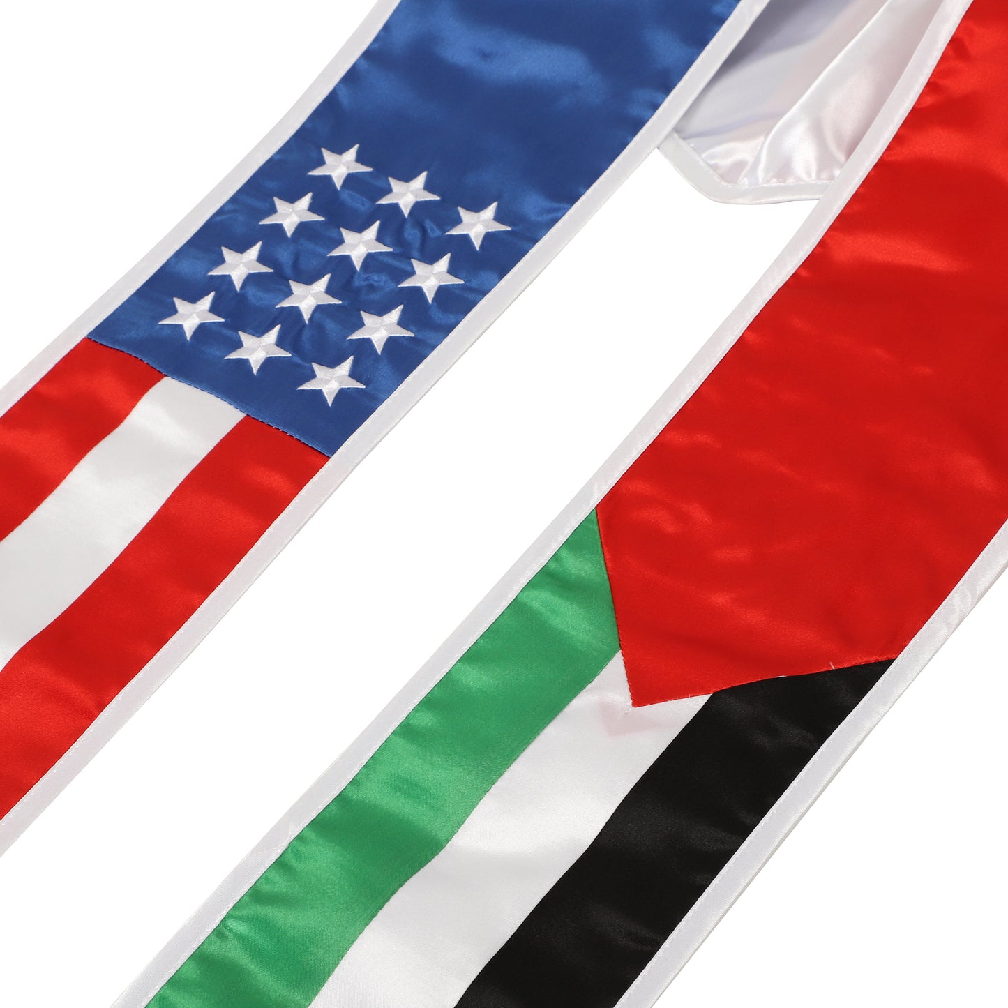 Newrara Unisex National Flag Graduation Stole Embroidery Sash 72''