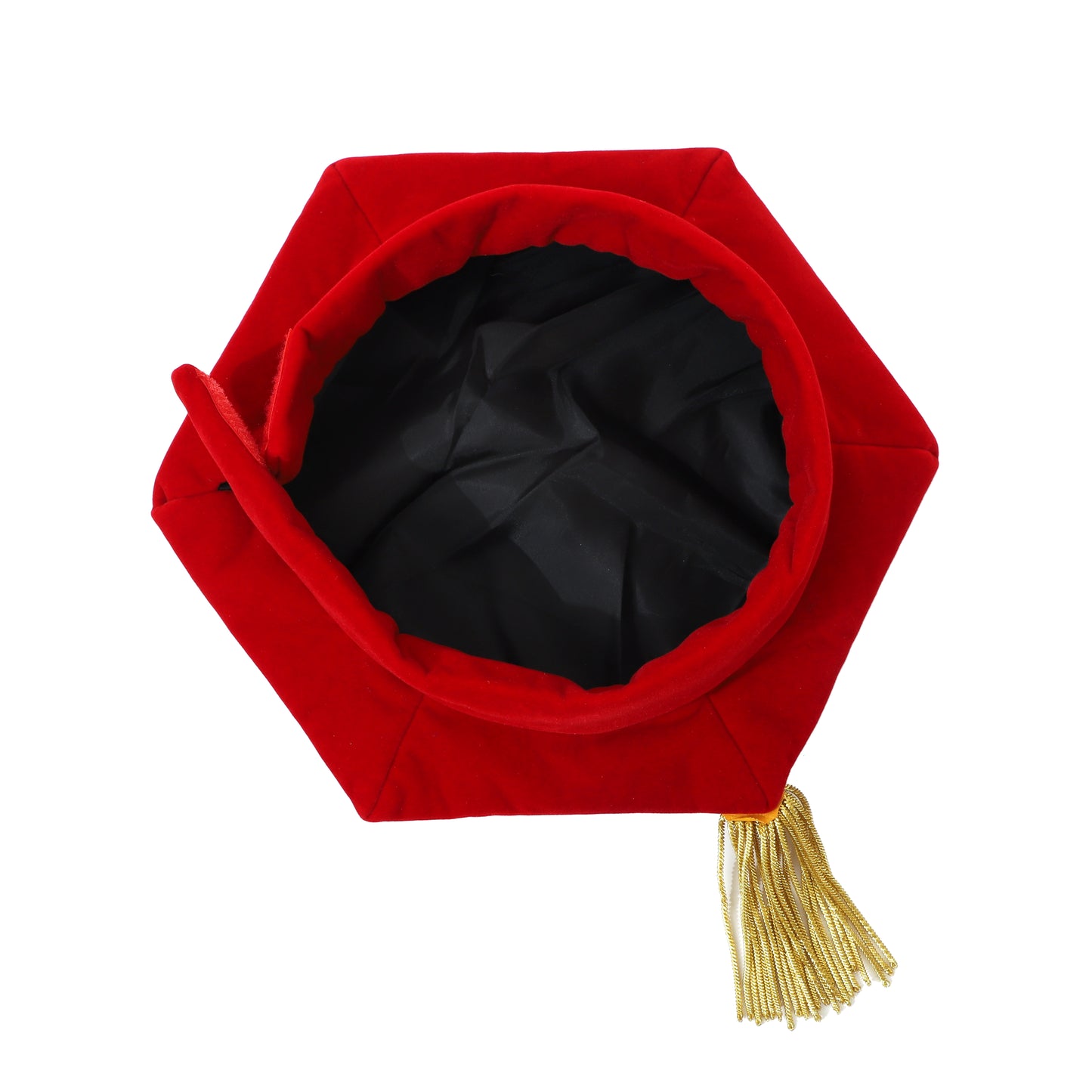 Newrara Deluxe Doctoral 6-Sided Graduation Tam with Gold Tassel