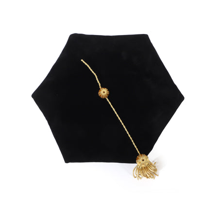 Newrara Deluxe Doctoral 6-Sided Graduation Tam with Gold Tassel