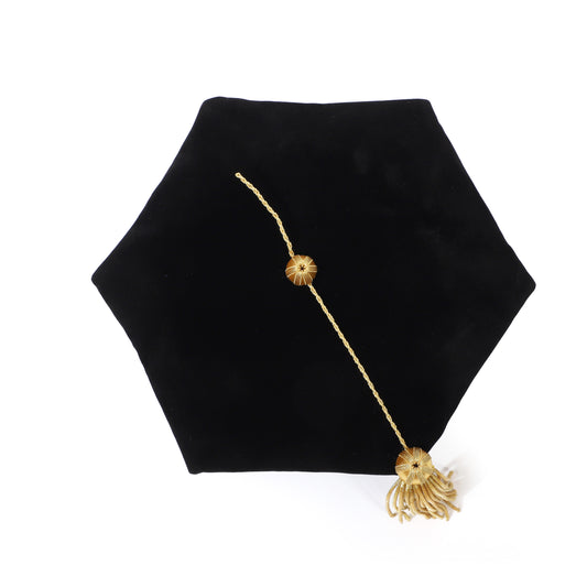 Newrara Deluxe Doctoral 6-Sided Graduation Tam with Gold Tassel