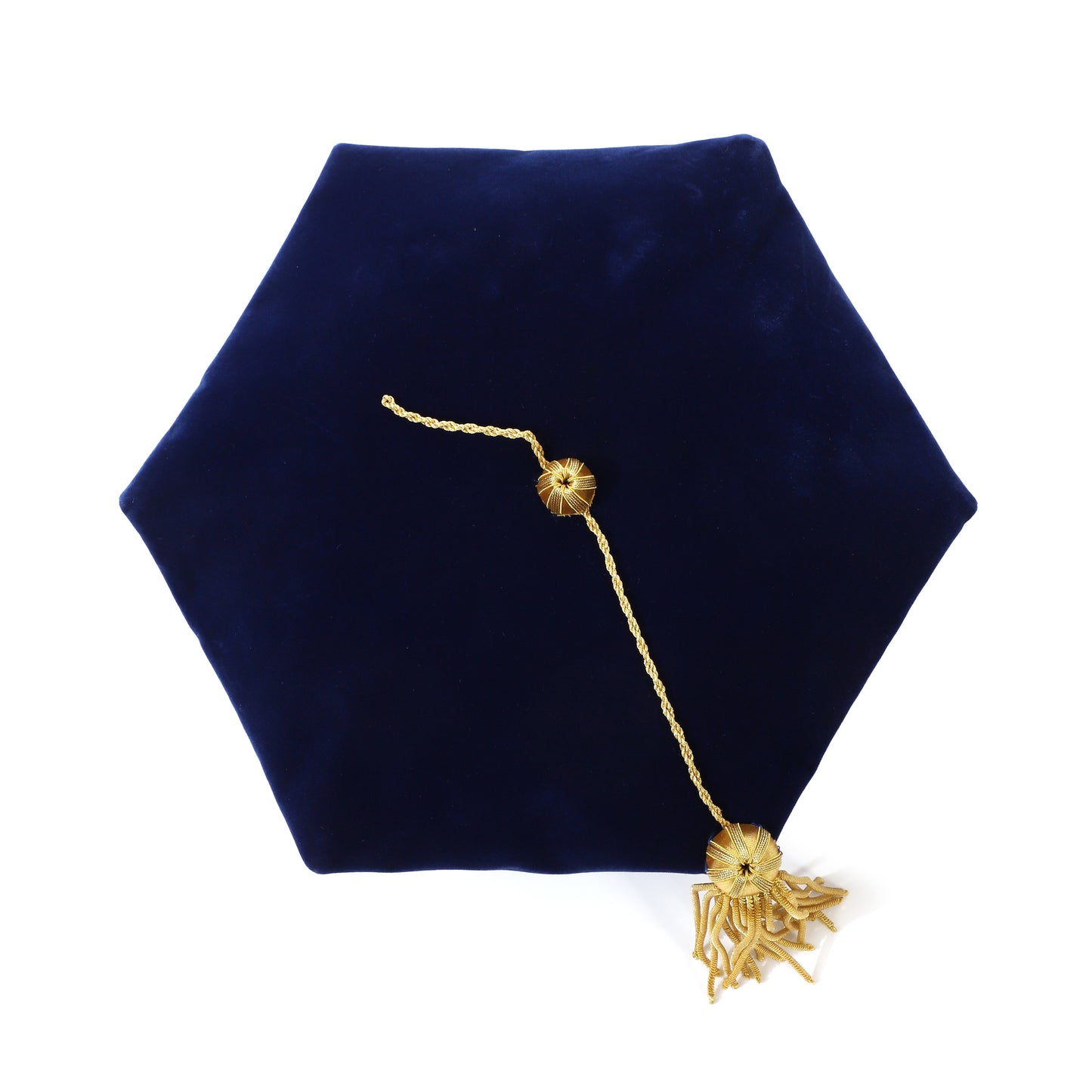 Newrara Deluxe Doctoral 6-Sided Graduation Tam with Gold Tassel