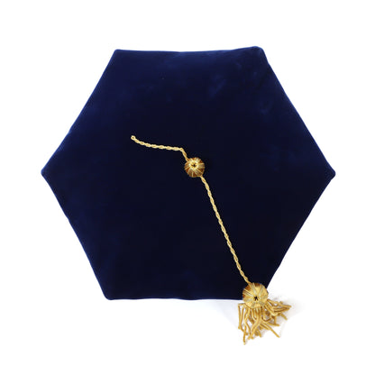 Newrara Deluxe Doctoral 6-Sided Graduation Tam with Gold Tassel
