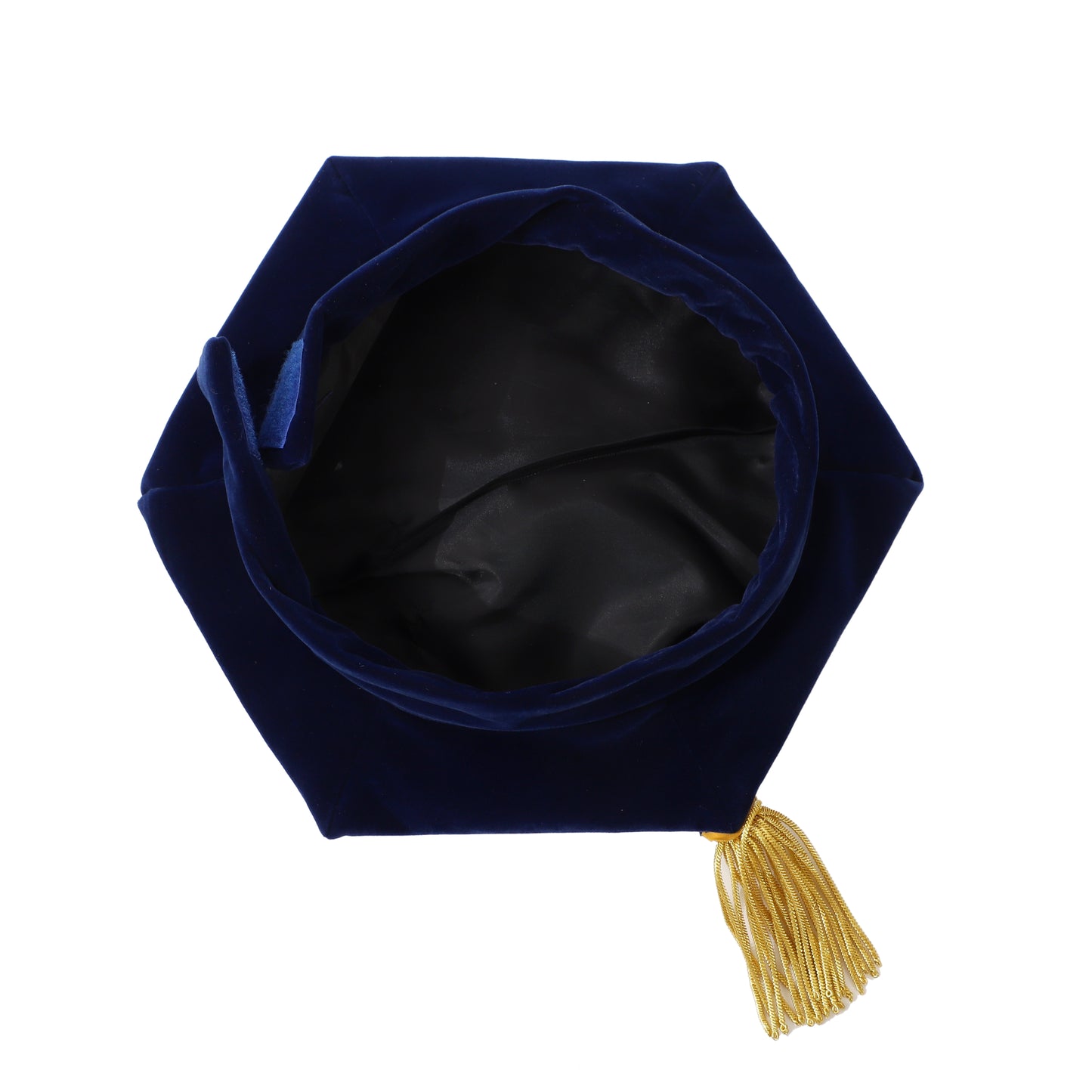 Newrara Deluxe Doctoral 6-Sided Graduation Tam with Gold Tassel