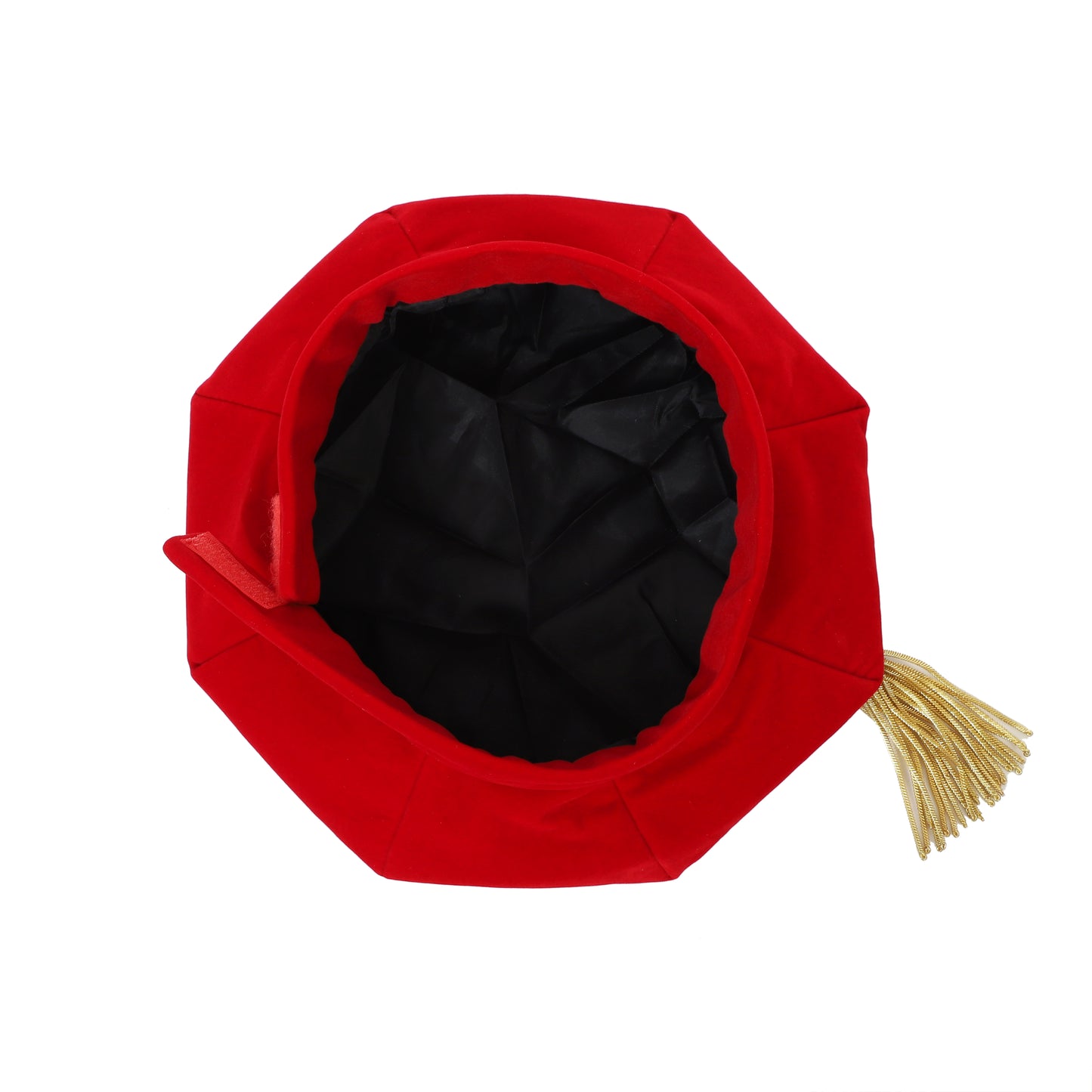 Newrara Deluxe Doctoral 8-Sided Tam Velvet Graduation Cap with Gold Tassel